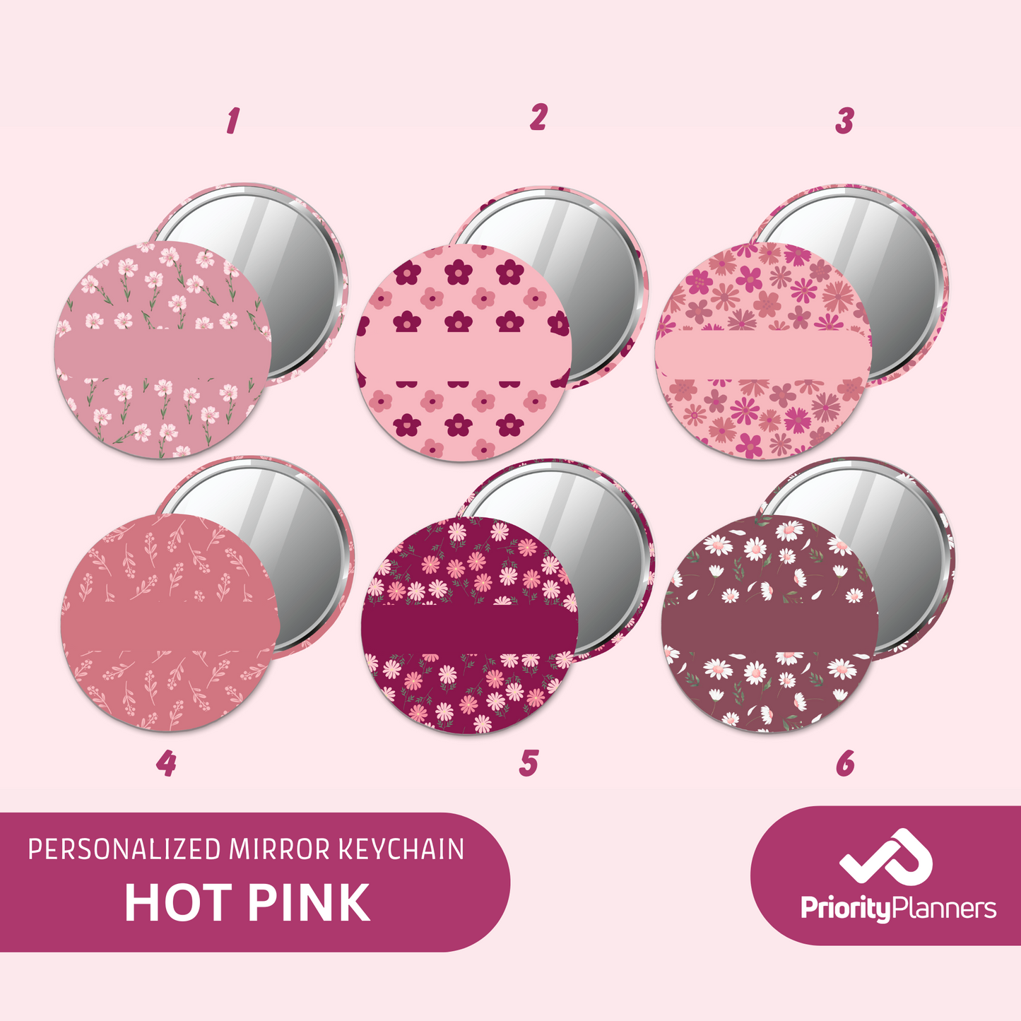 Mirror Keychain - Hot Pink Collection