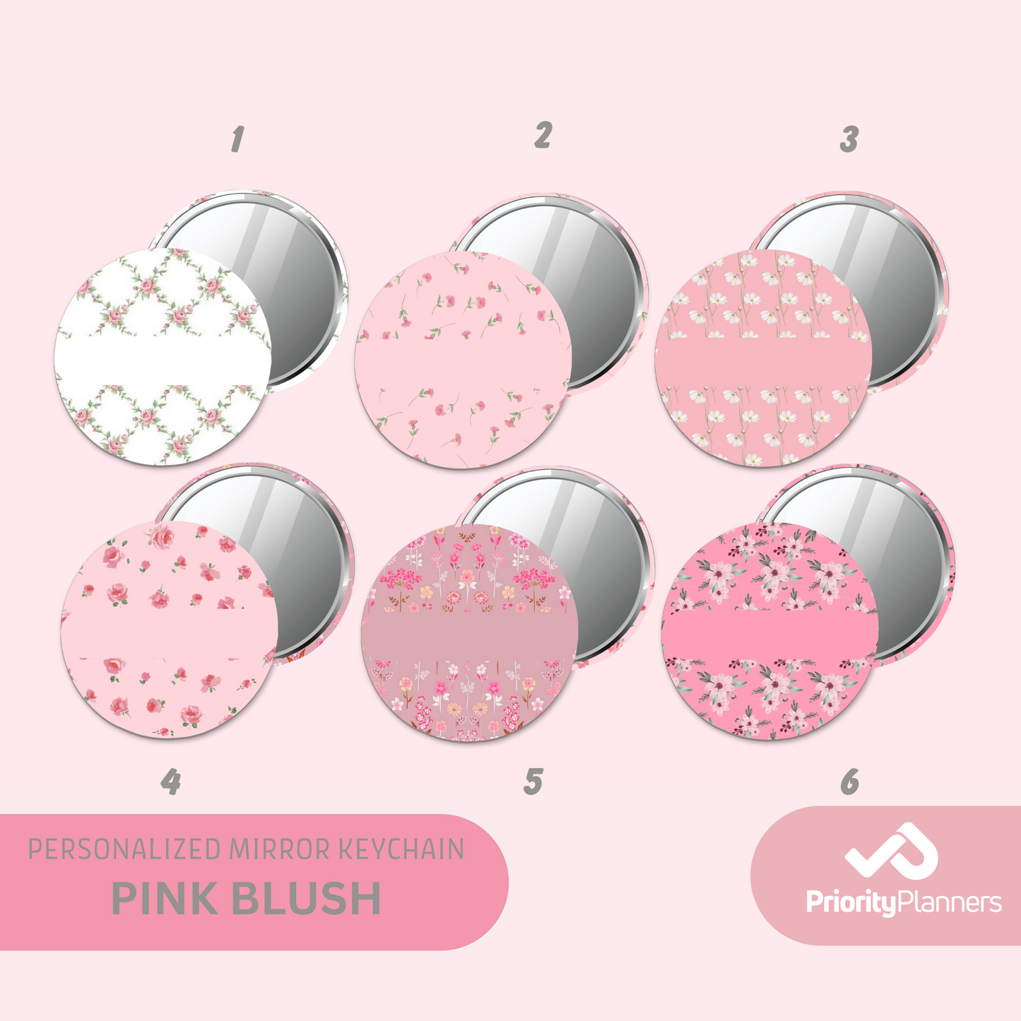 Mirror Keychain - Pink Bloom Collection