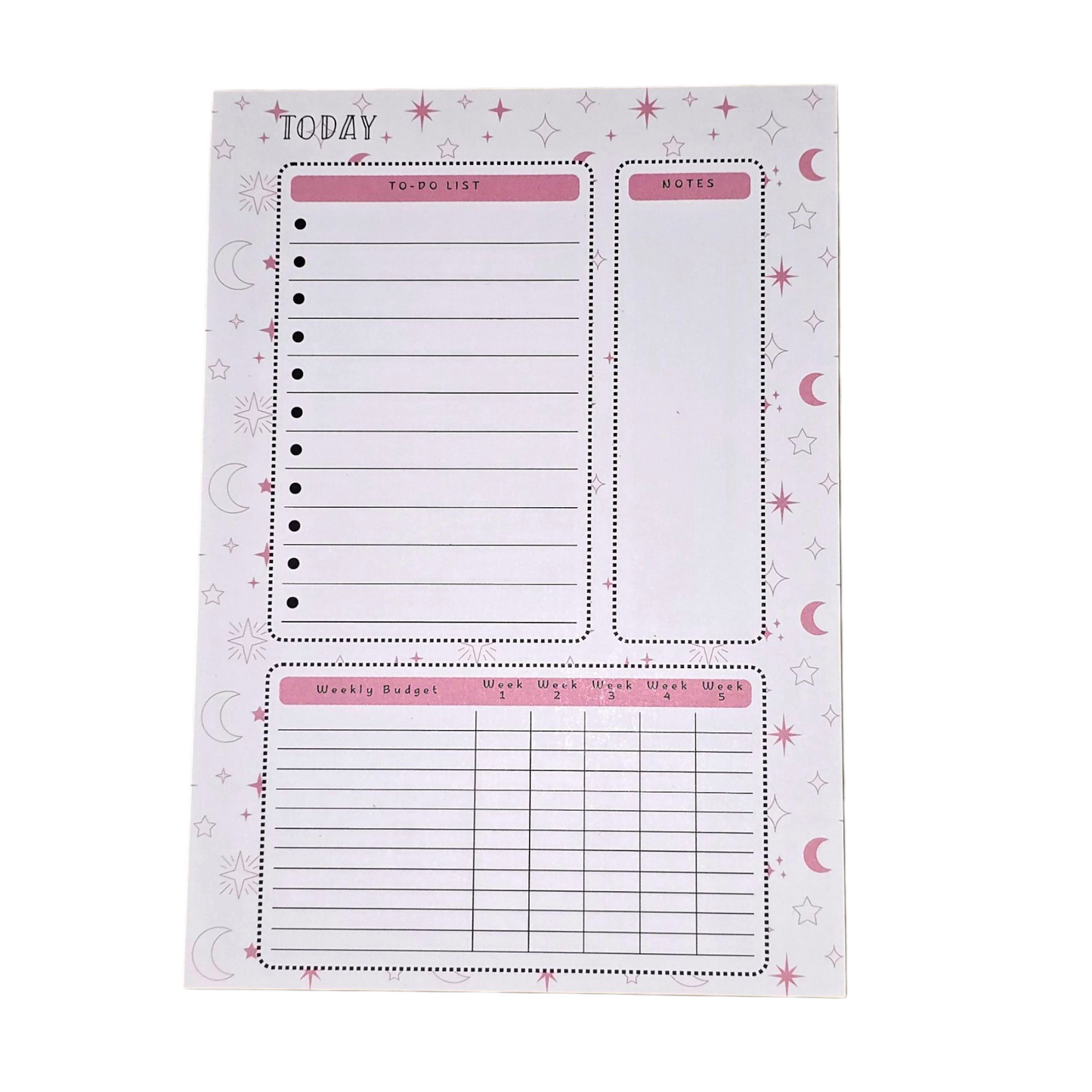 Today Planner Notepad | A5 Daily Organizer | 50 Pages | Seconds Sale – Misprinted Budget Section