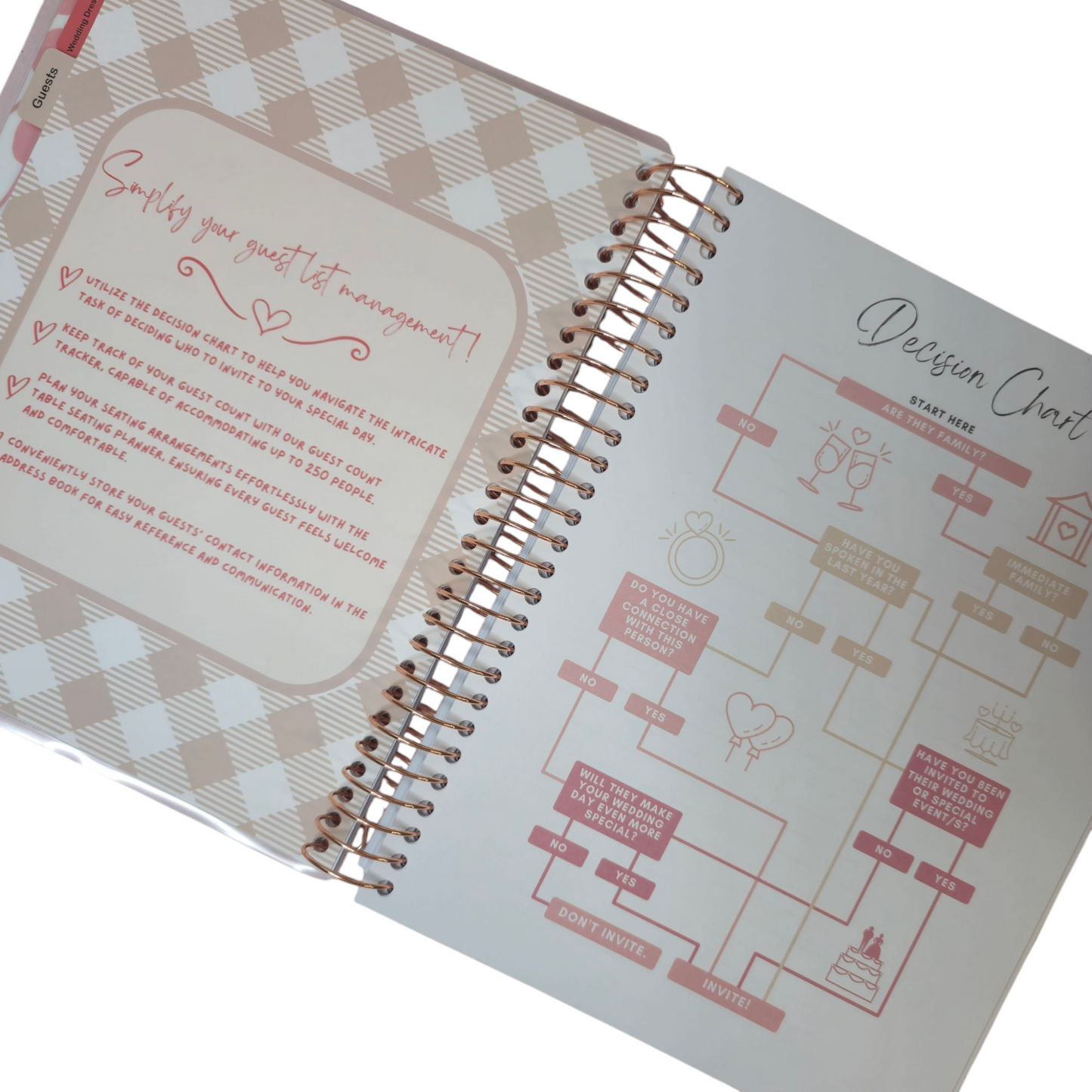 Wedding Planner – 300-Page Undated Wedding Organizer | Budget, Guest List, Checklist & Vendor Contacts | 16-Month Timeline & Notes | Rose Gold Spiral