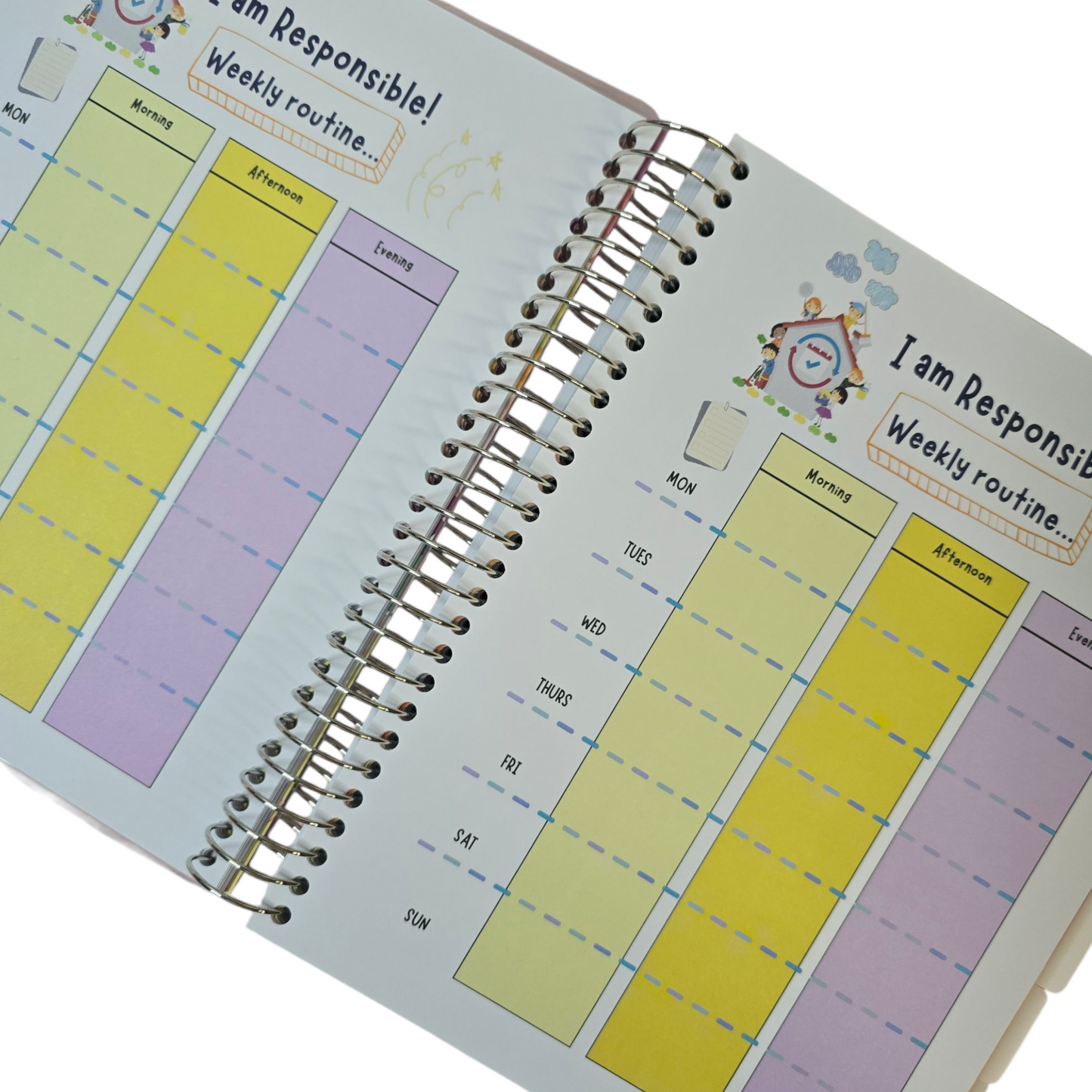 Big Kids Planner – 300 Pages | Undated 6-Month Planner, Secret Diary, Activity Pages & More | Fun Rainbow Cover & Silver Spiral