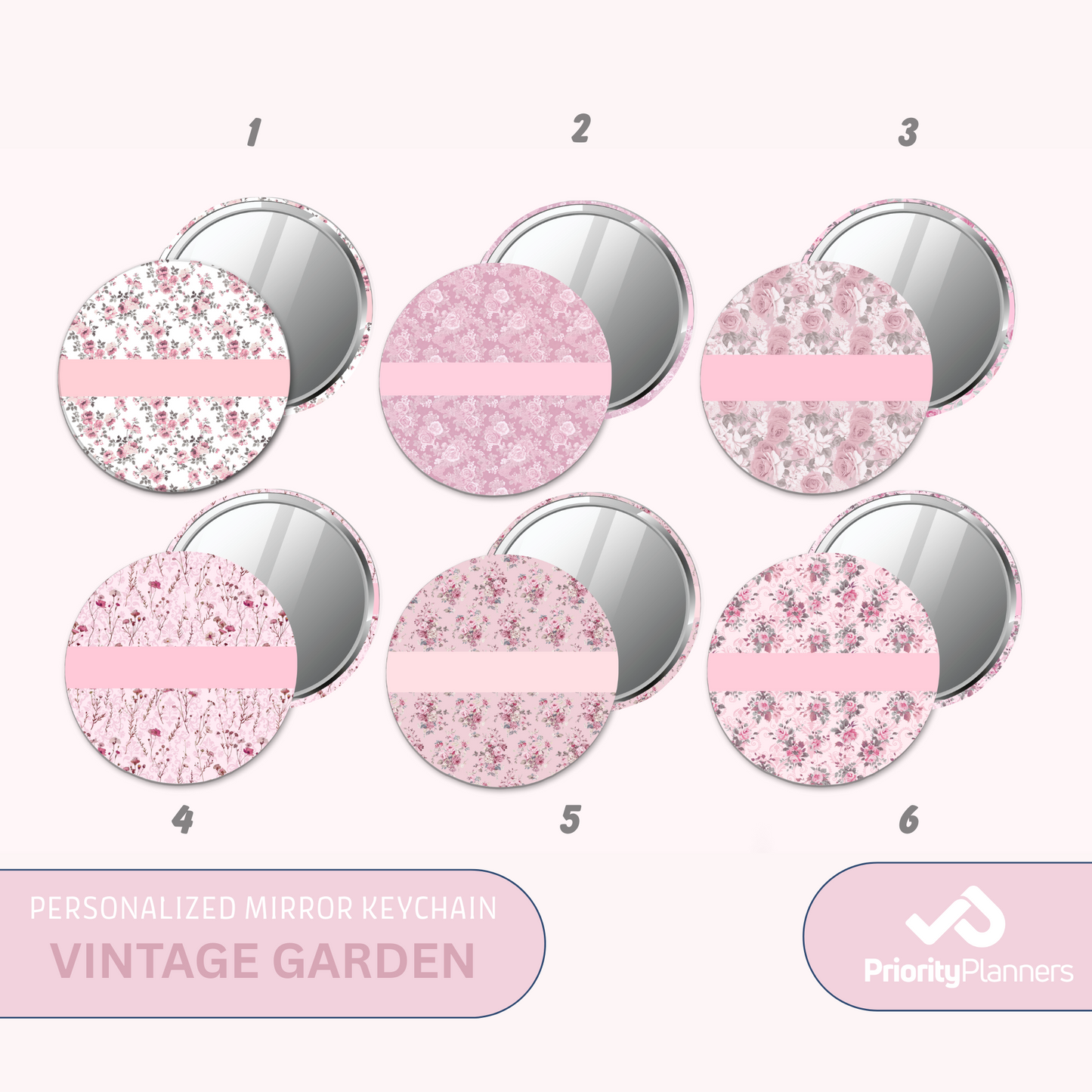 Mirror Keychain - Vintage Garden Collection