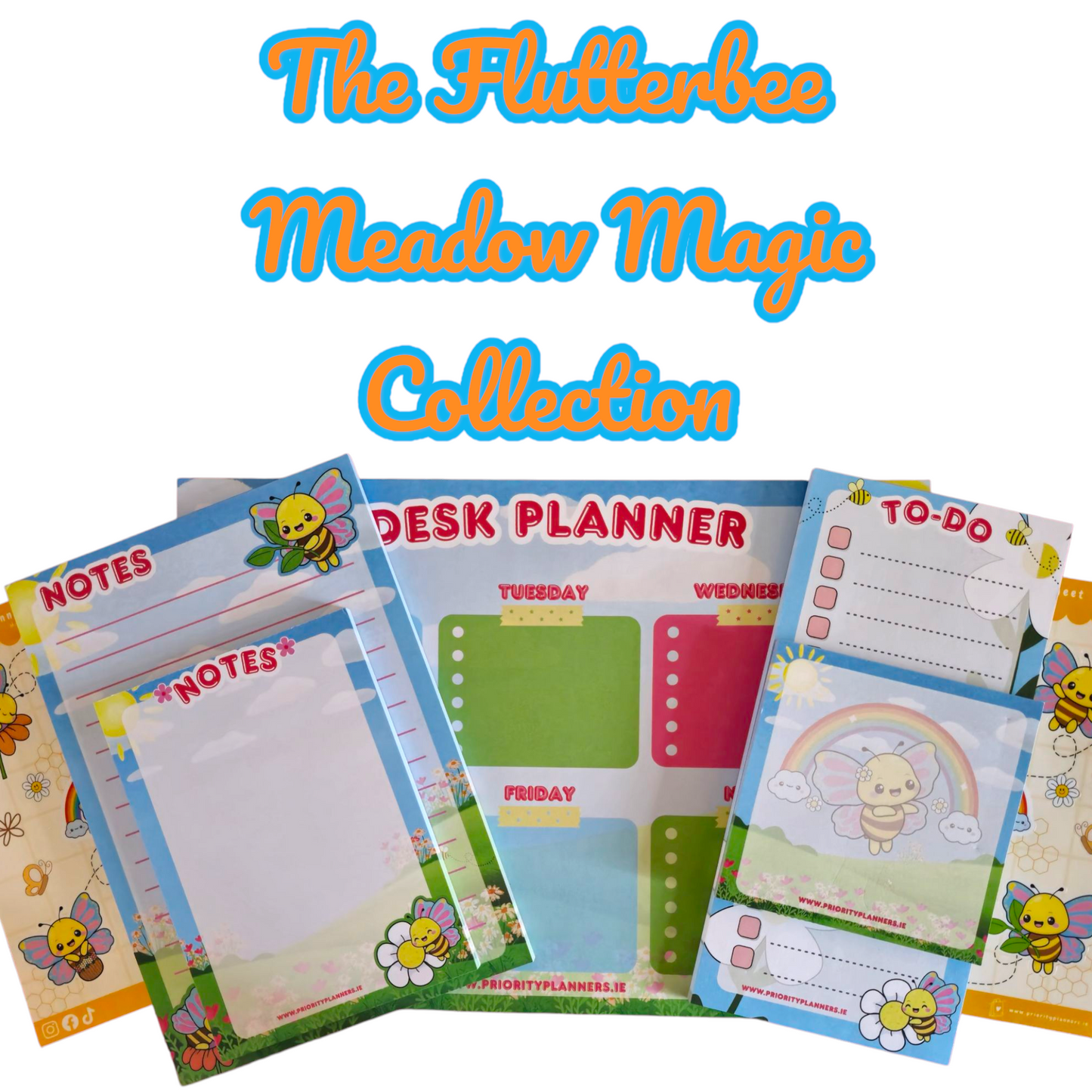 Flutterbee DL To-Do List Notepad | 50 Sheets | Cute Bee & Floral Design