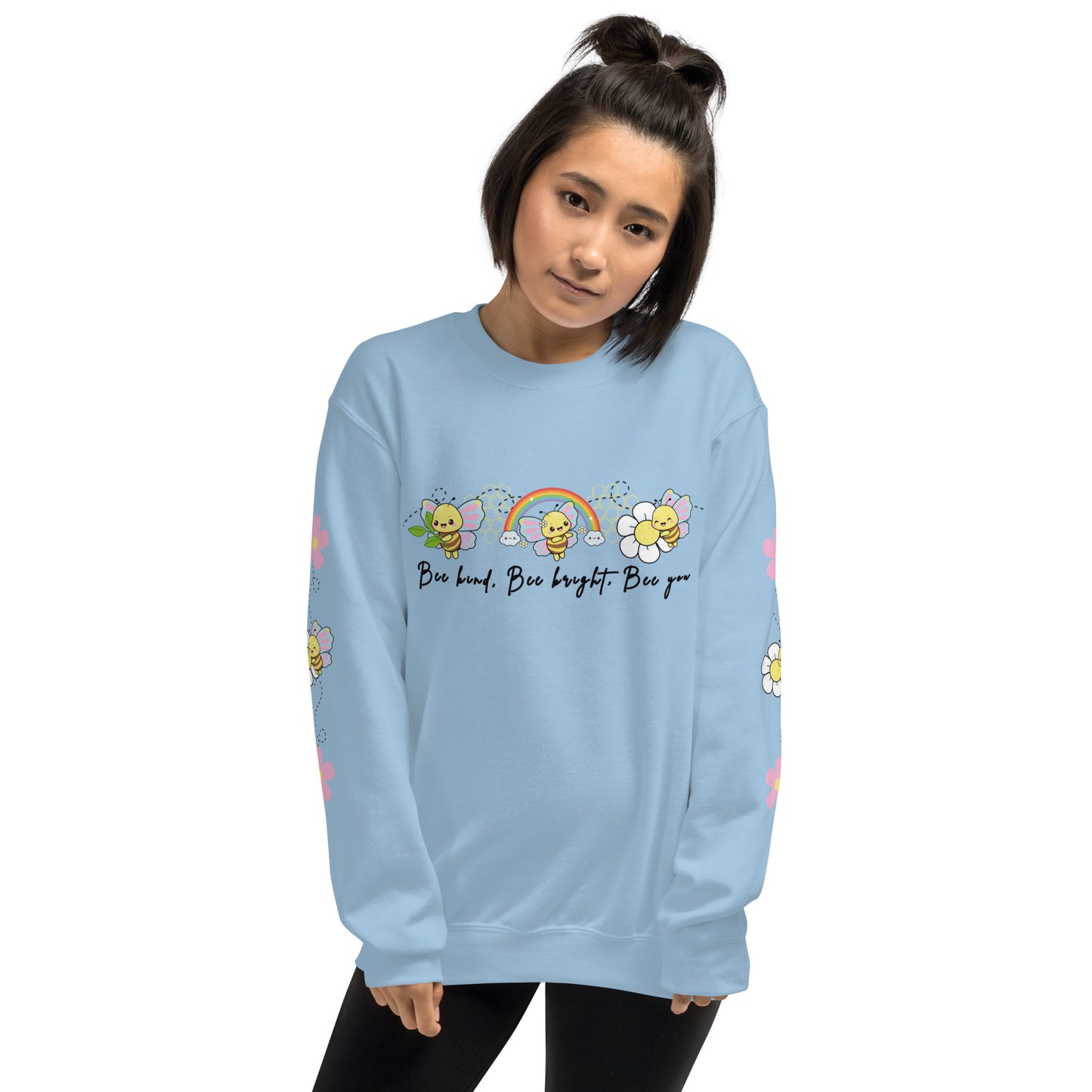 Bee Kind Crewneck Sweatshirt | Positive Vibes & Comfort | Kawaii Aesthetic | Cute Bee Crewneck| Quote Jumper | Spring Comfort | Gift for Her