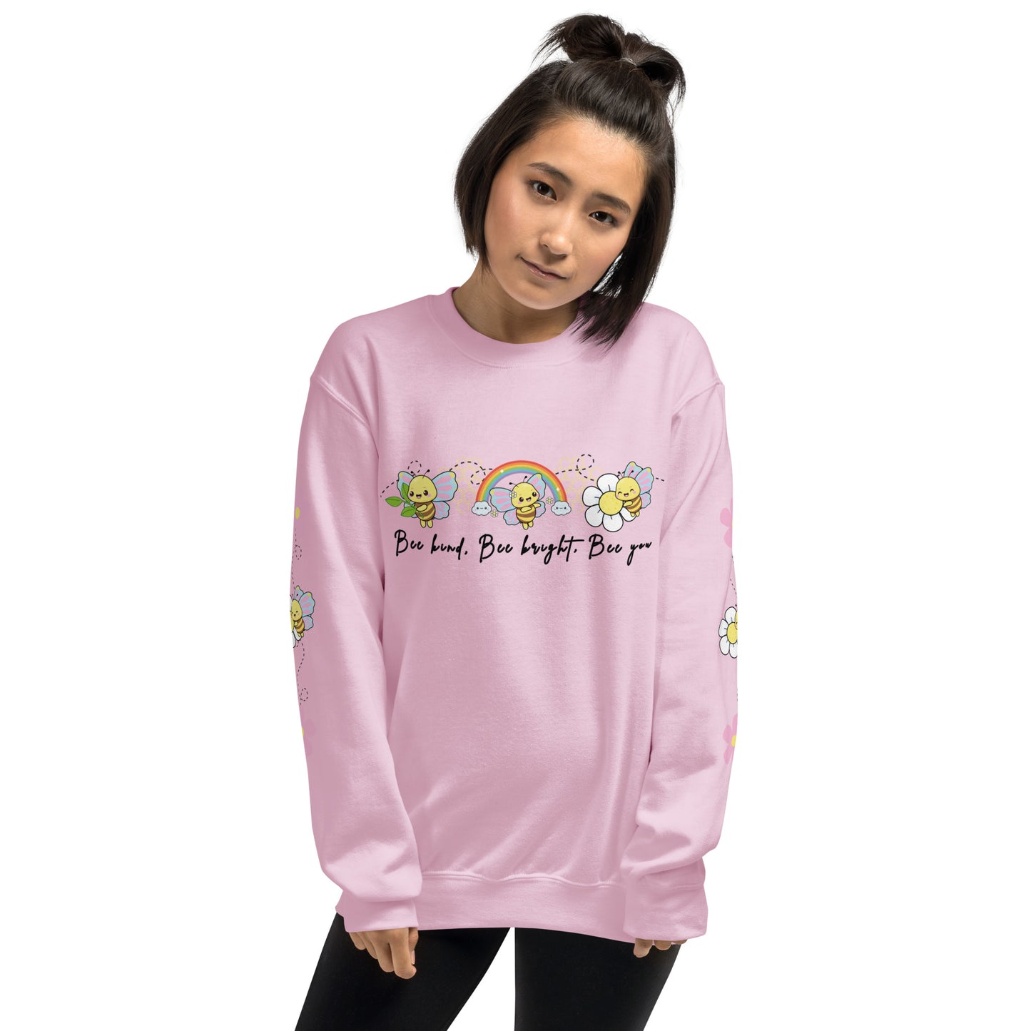 Bee Kind Crewneck Sweatshirt | Positive Vibes & Comfort | Kawaii Aesthetic | Cute Bee Crewneck| Quote Jumper | Spring Comfort | Gift for Her