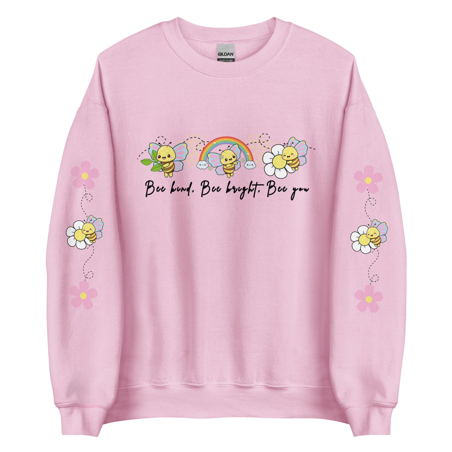 Bee Kind Crewneck Sweatshirt | Positive Vibes & Comfort | Kawaii Aesthetic | Cute Bee Crewneck| Quote Jumper | Spring Comfort | Gift for Her