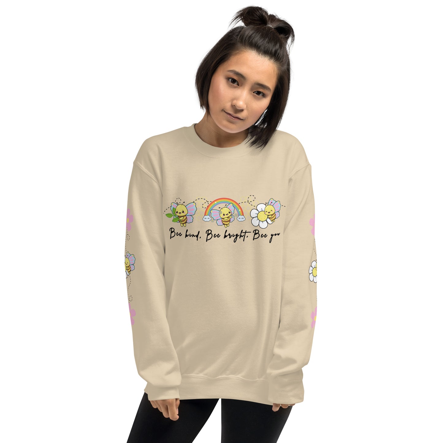 Bee Kind Crewneck Sweatshirt | Positive Vibes & Comfort | Kawaii Aesthetic | Cute Bee Crewneck| Quote Jumper | Spring Comfort | Gift for Her
