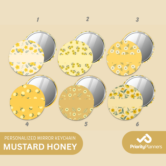 Personalised Mirror Keychain - Mustard Honey Collection
