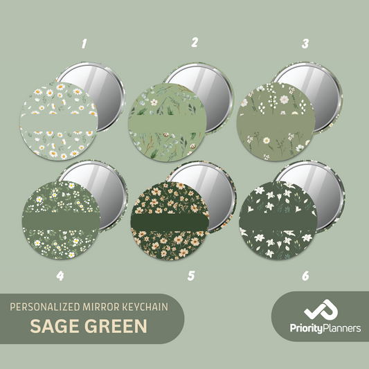 Mirror Keychain - Sage Green Collection