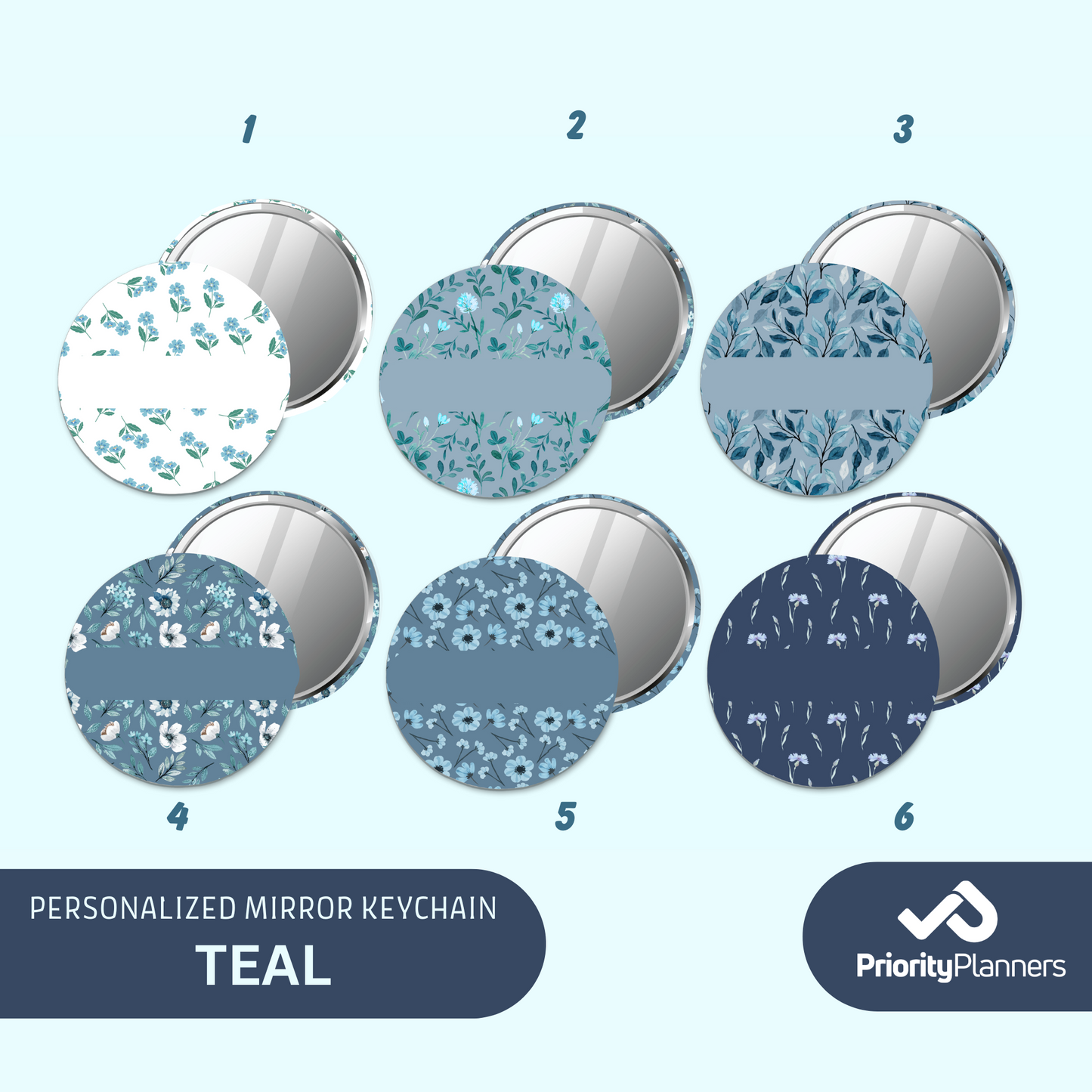 Mirror Keychain - Teal Collection