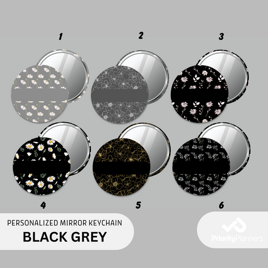 Mirror Keychain - Black & Grey Collection