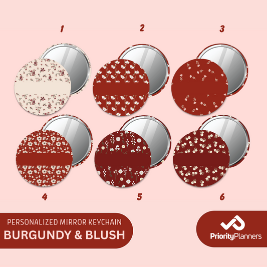 Mirror Keychain - Burgundy & Blush Collection