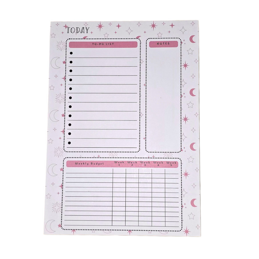 Today Planner Notepad | A5 Daily Organizer | 50 Pages | Seconds Sale – Misprinted Budget Section