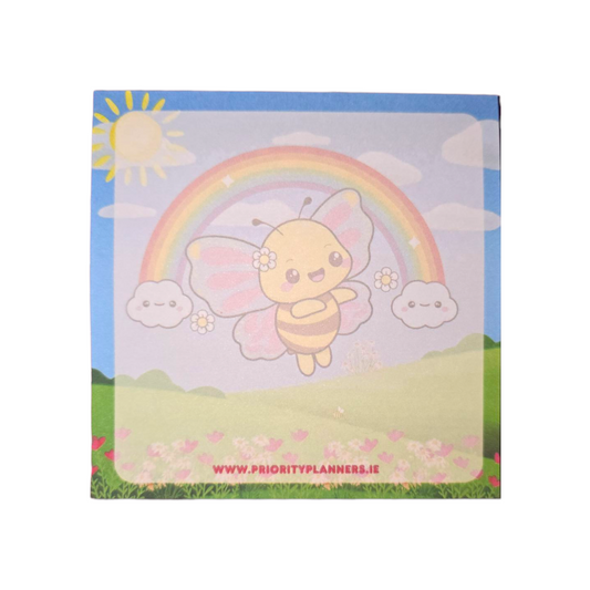 Flutterbee 10x10 Mini Notepad | Cute Bee-Themed | Pocket Notes Pad | 50 Sheets